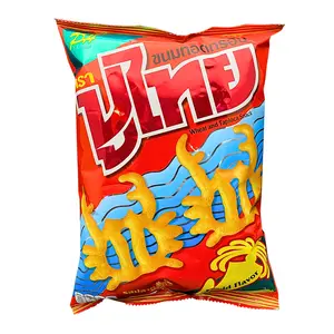 Pu Thai Wheat & Tapioca Thai Snack, Squid Flavor (1.94 oz) ขนมทอดกรอบ รสปลาหมึก ตราปูไทย