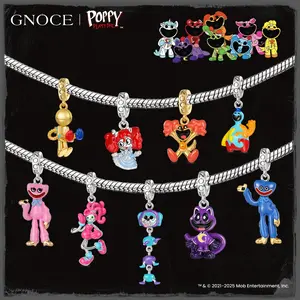 Gnoce Poppy Playtime S925 CatNap Enamel Dangle Charm - Animal Jewellery Pendant, Pendants Jewelry, Whimsical Necklace, Unisex Durable Fashion Accessory for Lighthearted Wear, Easy to Care for
