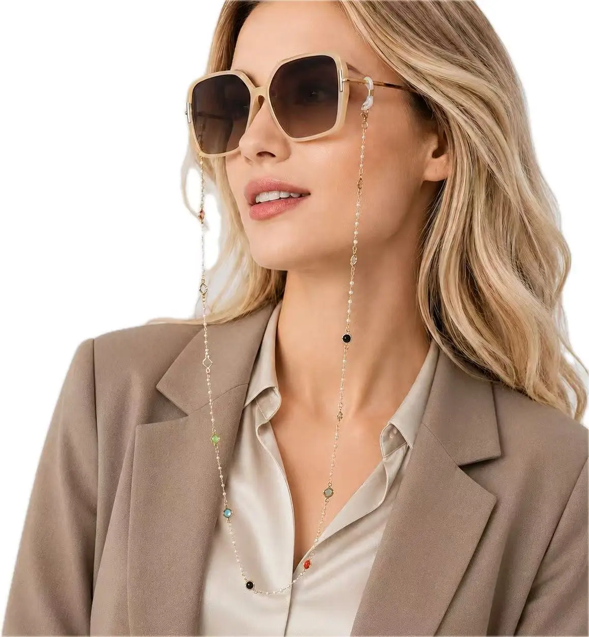 Women's 4-in-1 Glasses Chain - Multi-Functional Eyeglass Holder, Bracelet, Earbud & Mask Lanyard Fashion Accessory