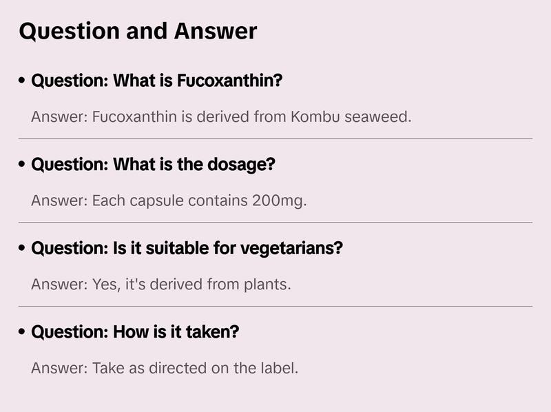 Fucoxanthin, Kombu Seaweed Ext 200mg