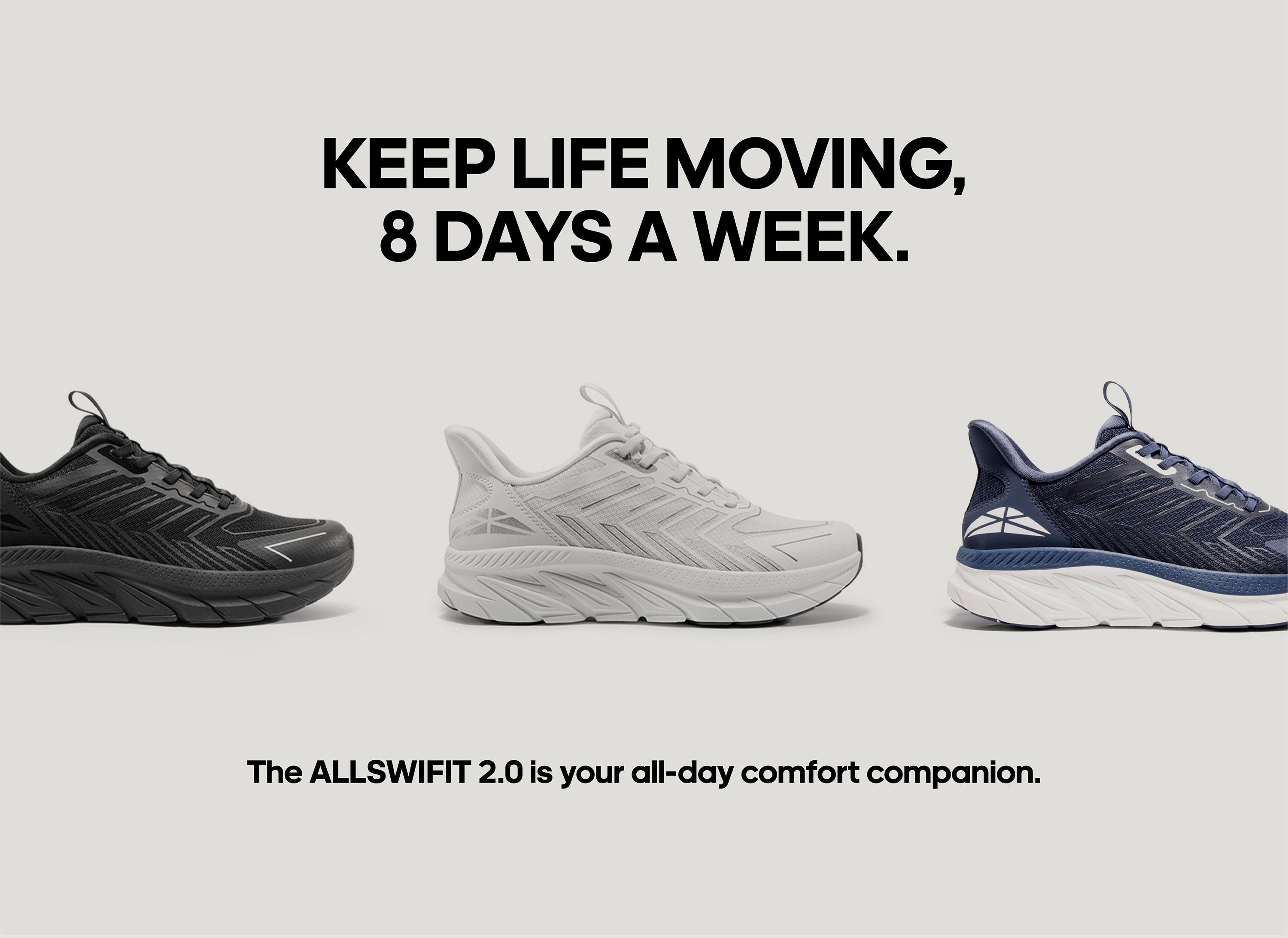 AllSwifit 2.0 Men's Slip On Comfortable Walking Shoes Running Tennis Athletic Gym Workout Cross Training