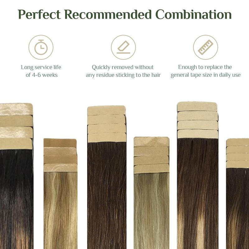 Doores Hair Extension Tape Tabs Double Sided Replacement Tape Adhesive Invisible No Residue Transparent Tapes for Hair Extensions,48 Tabs (4 x 0.8 cm/1.57 x 0.31 inch) Haircare Heatless  TikTokShopBlackFriday