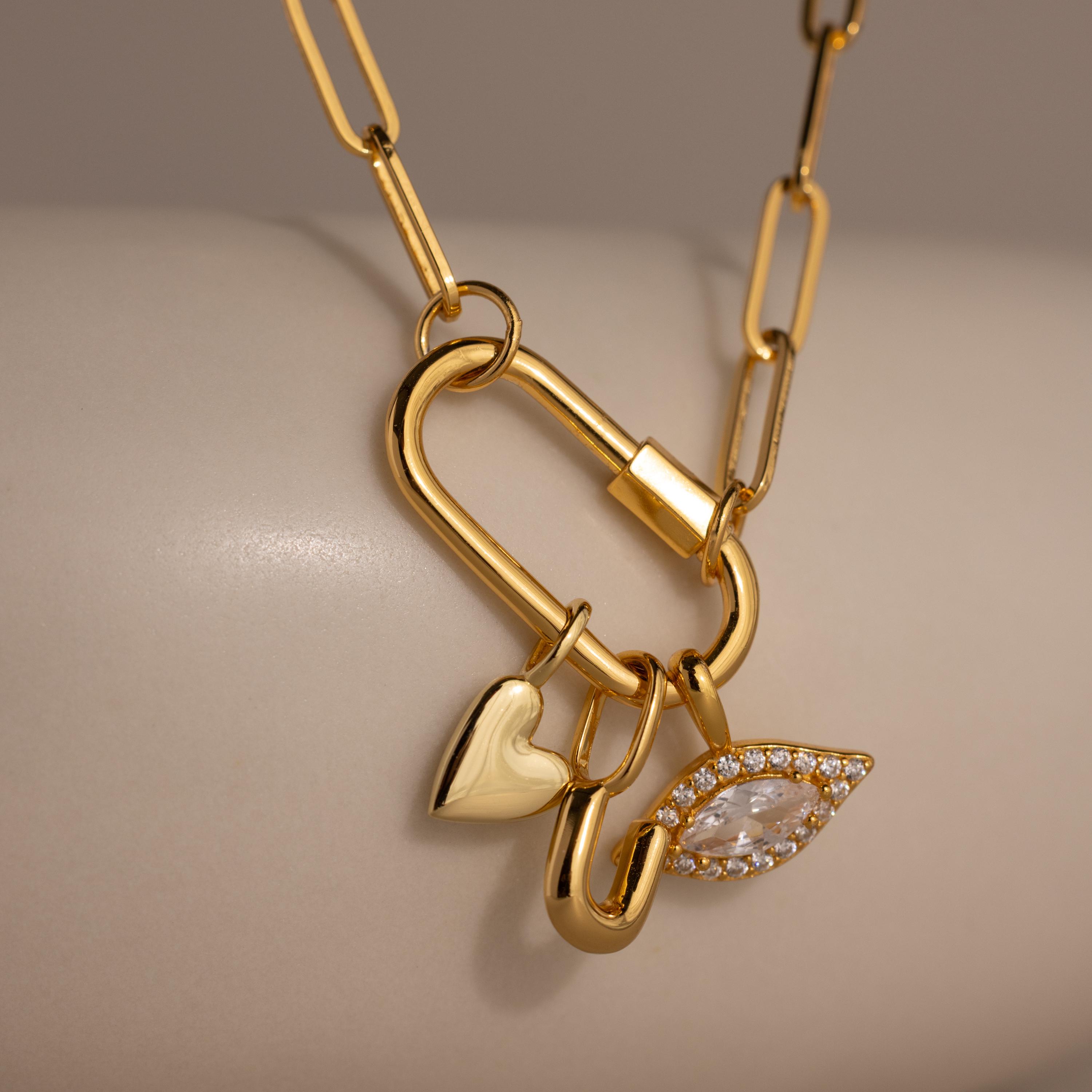 Dainty Gold Charms by Caitlyn Minimalist - 18K Gold Plated Charms for Necklace & Bracelets - Custom Heart, Pearl, Bow & Nature-Inspired Pendants - Vintage Necklace Charms - Personalized Jewelry - Birthday Gift