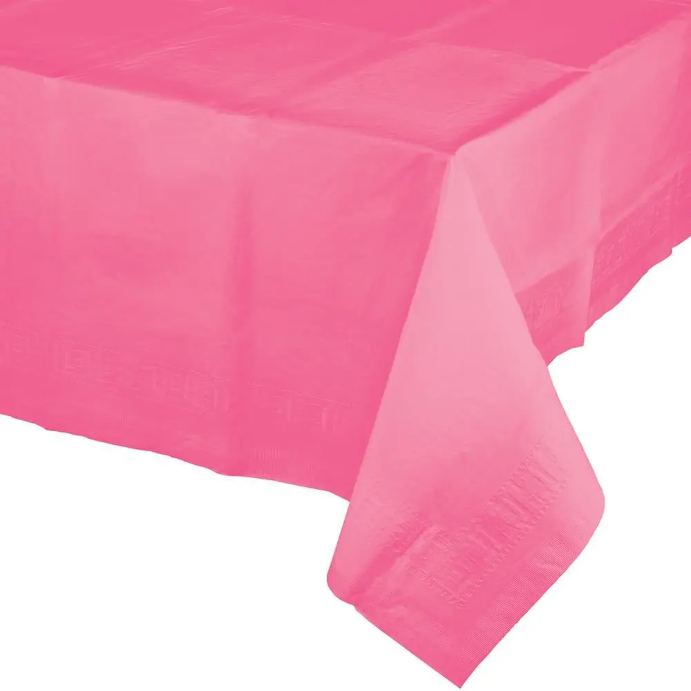 Hoffmaster Group 913042 54 x 108 in. Candy Pink Plastic Tablecover, Pack of 12