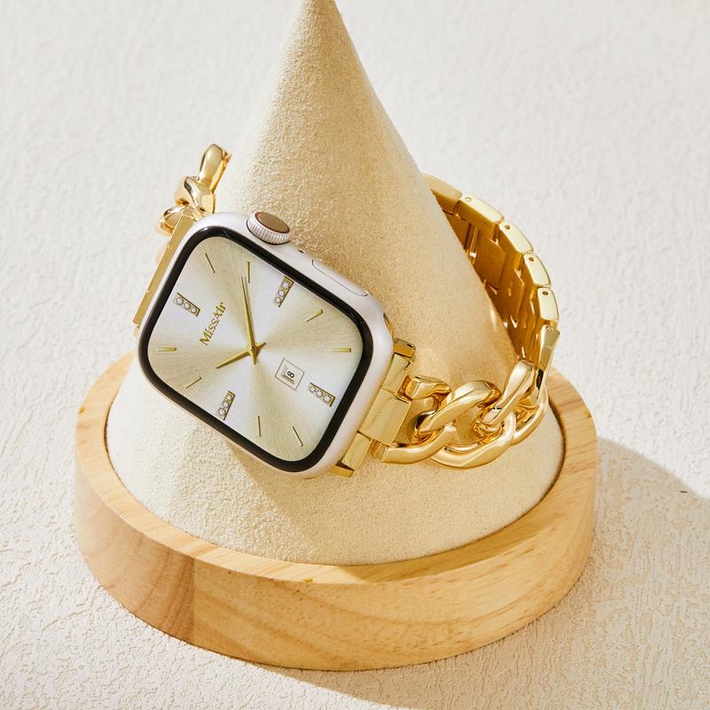 MISSAIR Luxury 14k Gold Plated Chain Bracelet Band Compatible with Apple Watch Series 11-1, SE, Ultra – Adjustable Strap for Women, Fits 38-49mm