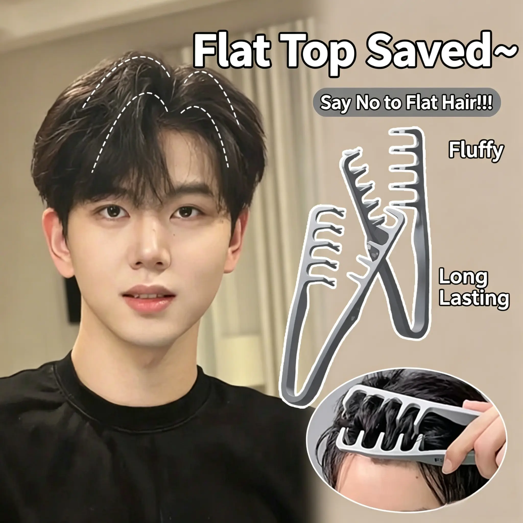 Volumizing Root Lift Hair Clip for Men Women, Wave Groove Hide Hair Part Fluffy Bangs Styling Tool, Reusable Blow Dry Hair Volumizer Clip, Long Lasting Anti Flat Top Hair Accessory, Portable Salon DIY Hairstyle Tool for Daily Travel Party Gift