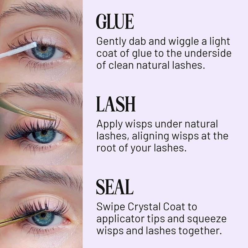 Lilac St. DIY Lash Extensions, Beginner Duo, 10 Individual Lash Clusters, Lilac Lash Glue Bond, for At-Home Longwear Lash Extensions