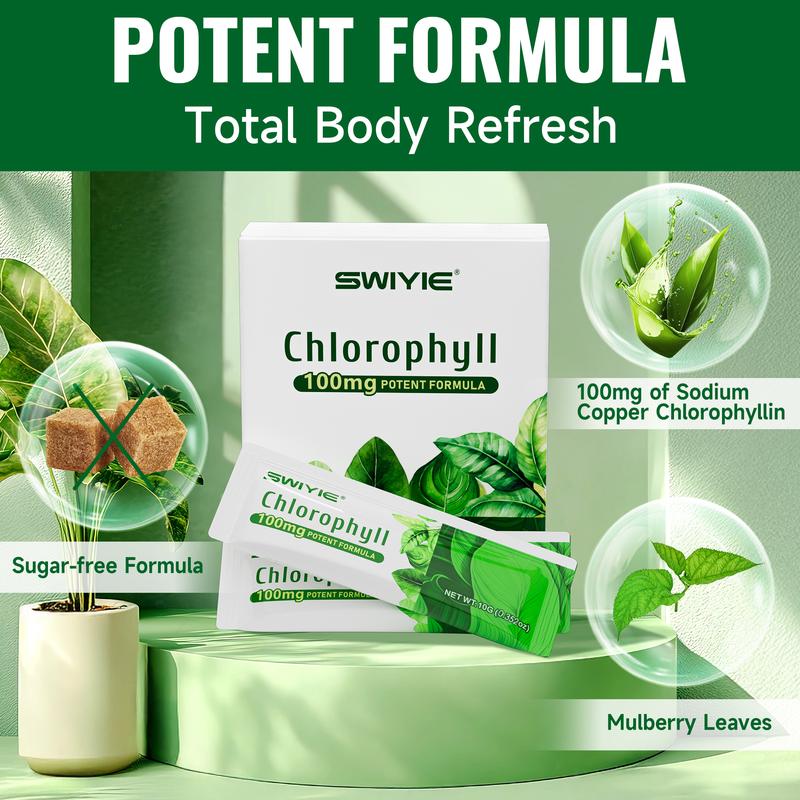 Swiyie Chlorophyll Jelly – Skin Clarity & Liver Support –, 30 Pack Edible Healthcare Fitness Dietary Natural Plant-Based, Portable, Vegan-Friendly
