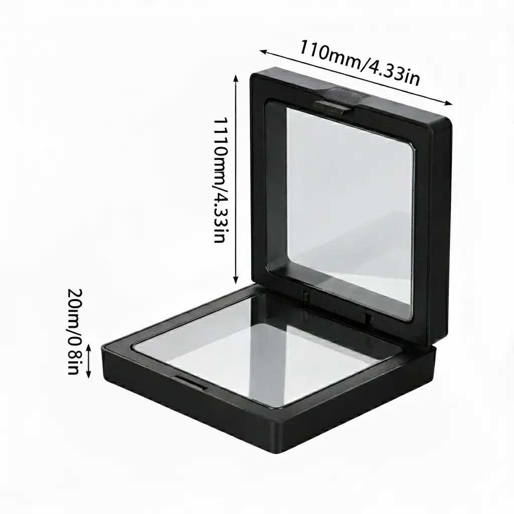 3D Floating Frame Shadow Box Display Your Treasures Flexible Transparent Membranes for Collectibles 110mmx110mm Easy to Use & Dustproof Gift Idea for Collectors