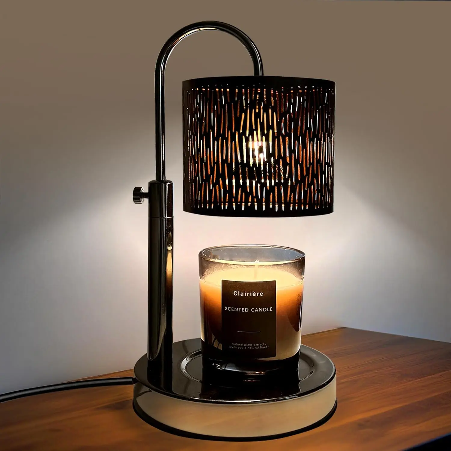Candles Warmer Lamp with Timer and Dimmer,  Bedroom Decor, Electric Adjustable Candle Wax Warmer Melter,  Decor Birthday Monther Day Gifts,2 Bulbs,Black