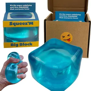 Premium Big Block Squeez'M Cube – 35% Larger Than The Standard Squishy Cube, Toy for Kids & Adults - Sensory Fidget for Stress Relief, Focus & Play – Colorful, Durable, Gift-Ready – ASTM Certified 3+