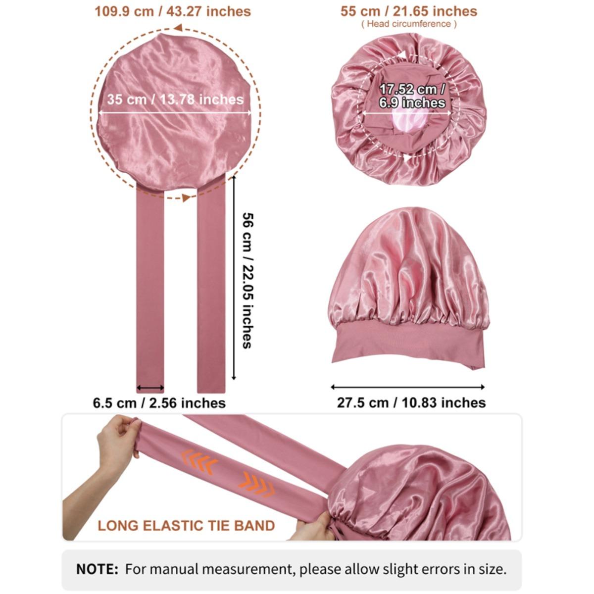 AWAYTR Satin Bonnet Silk Like Bonnets for Sleeping Double Layer Sleep Cap Haircare Bonnet with Elastic Tie Band for Curly Hair Pink Night Cap TikTokShopBlackFriday AWAYTR Satin Bonnet Silk Like Bonnets for Sleeping Double Layer Sleep Cap Haircare Bonnet with Elastic Tie Band for Curly Hair Pink Night Cap TikTokShopBlackFriday