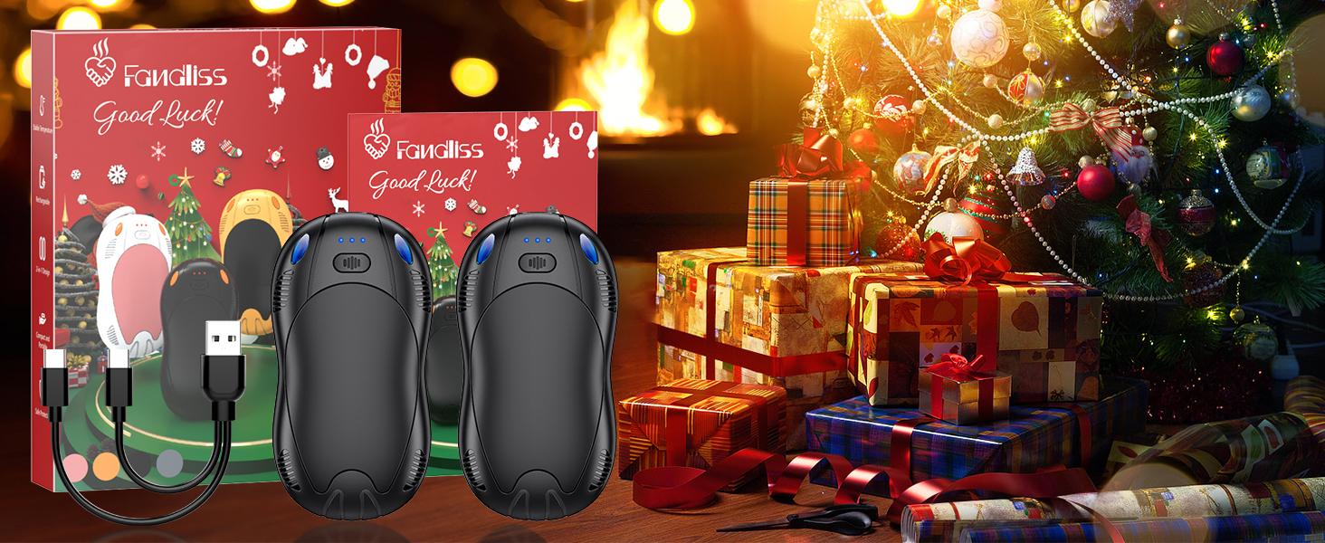 FANDLISS 2 Pack Magnetic Hand Warmers , Double-Sided Intense Heating, Long-Lasting Warmth ,Portable Heater for Outdoors, Hunting, Golf & Camping , Valentine's Day Gift