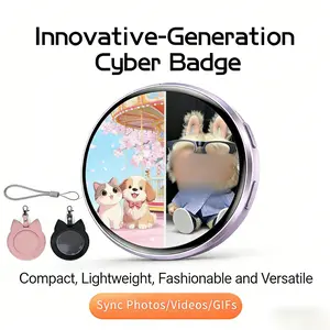 6-Color HD Touchscreen Anime Pin: Display Photos/Videos/GIFs, 600mAh Battery, Lightweight & Portable, Multi-Functional Cosplay Fashion Exhibition, Electronic Pets& Gaming Gift for Men/Women.