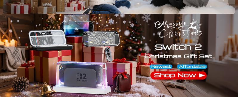 Switch 2 Dust Cover with 12 LED Colors Light Base Compatible with Nintendo Switch 2, Switch 2 Accessories with Tempered Glass Screen and Protect Case for Nintendo Switch 2