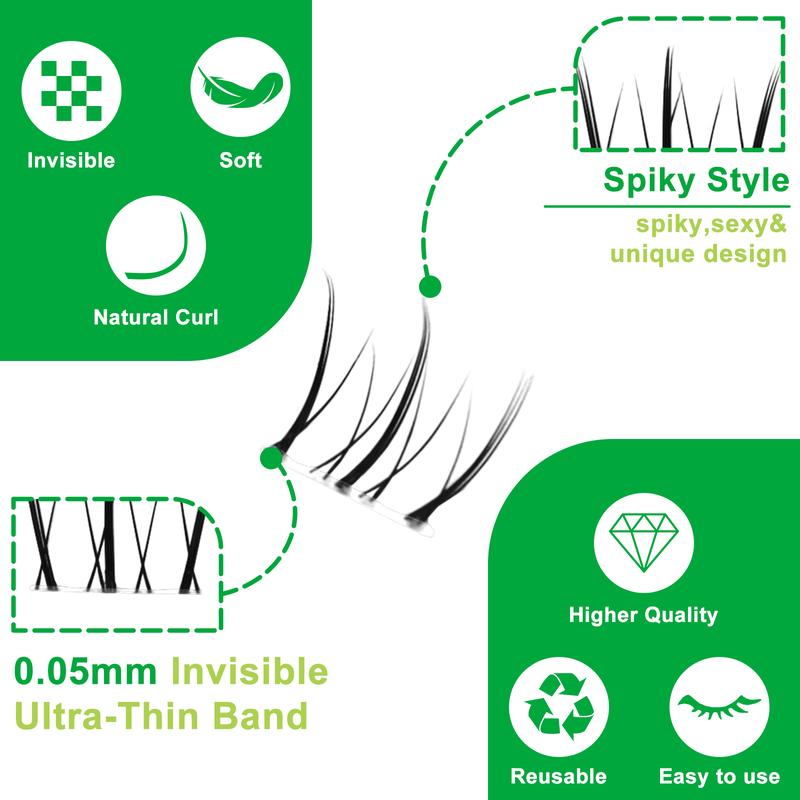 Fowendia Lashes Fox Cat Foxeyelash Eye | Waterproof Lash Clusters Kit C/D Curl DIY Extension Kit and Lash Clusters 8-18mm with Bond, Seal, Remover | Super Fine Invisible Band Lashes, Glue-Free Cat Eyelashes Lower Extensions dealsforyoudays