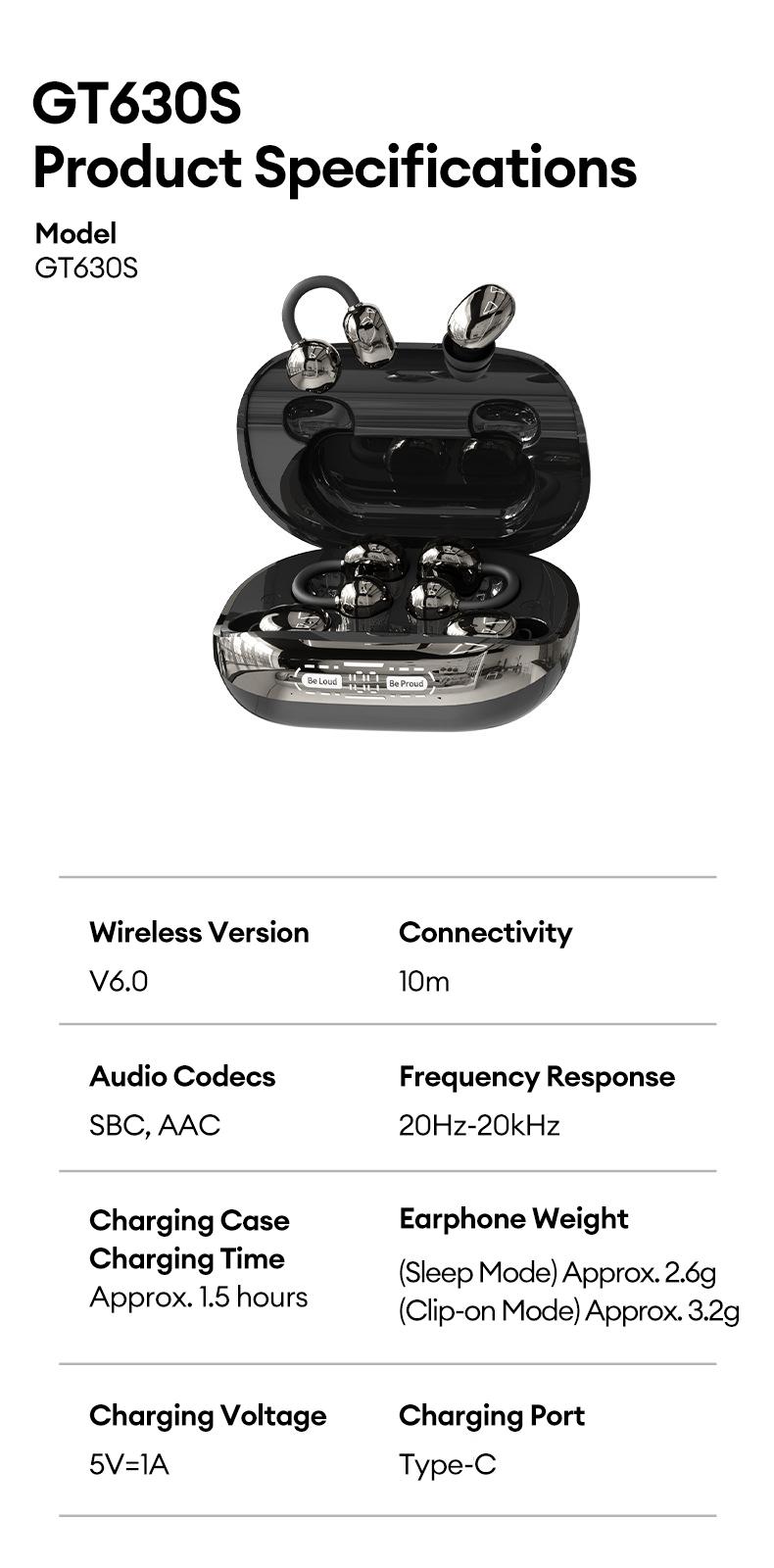 HYUNDAI Power bank & Ear clip type & Sleeping type 3-in-1 wireless Bluetooth headphones,Can charge the phone in reverse,With two pairs of headphones included,Waterproof and sweat-proof, with excellent sound transmission quality,Suitable for couples,sports