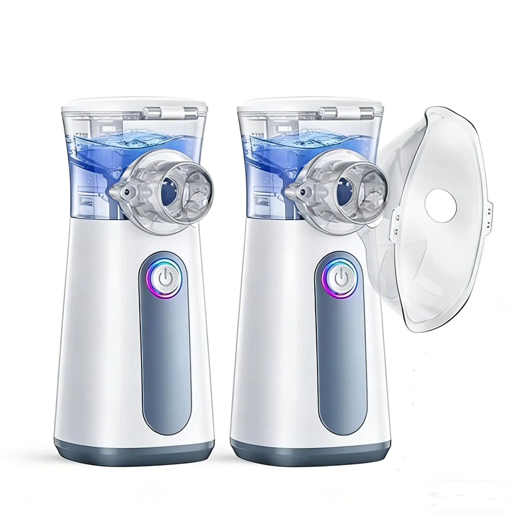 2 PCS USB Powered Rechargeable Portable Smart Humidifier with 400mA Lithium Battery, Adjustable Flow, Breath Relief & Facial Hydration for Adults/Kids, No Battery Installation Needed, Rechargeable Portable Humidifier, Plug & Go