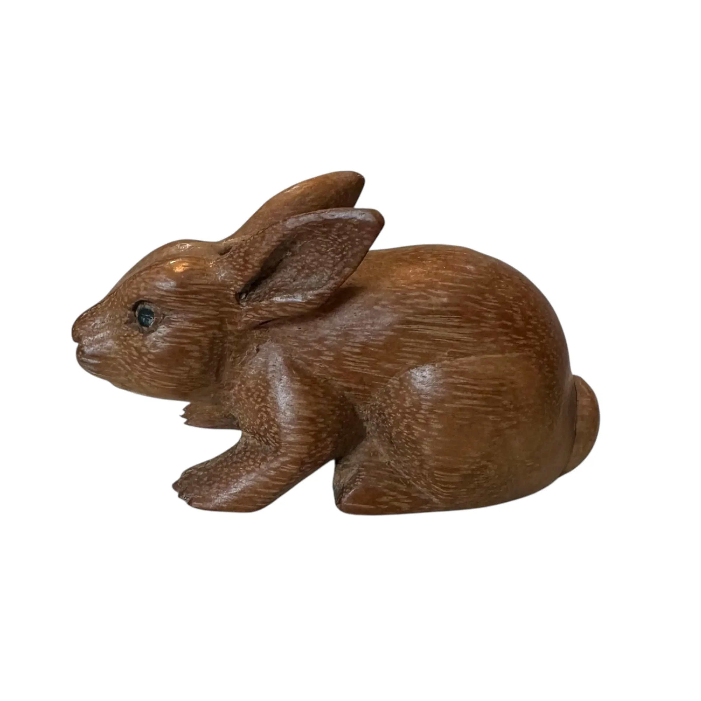 Hand-Carved Smooth Wooden Rabbit Figurine - Collectible Carved Wood Figurine, Minimalist Animal Decorative Bunny, Ideal Gift for Home Supplies Enthusiasts, Collectible Figurines, Animal Decorative Figurines