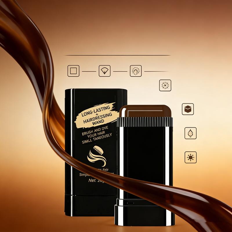 2 in 1 Instant Hair Color Stick, Waterproof and Sweat Proof Hair Dye Stick, Portable 3 Color Touch-Up Hair Sticks With Comb for Women Men