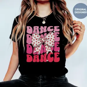 Valentines Dance Shirt Dance Lover Tshirt Dancer Valentine Tee Dance Teacher Vday dance studio owner gift dance coquette heart shirt