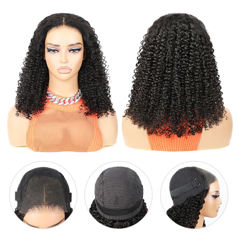FORGIRL FOREVER 4/27 Highlight Bob Wig 7x5 Kinky Curly Wear Go Glueless Wig Pre-Plucked Pre-Cut Afro Deep Curly HD Lace Front Closure Human Hair Wigs