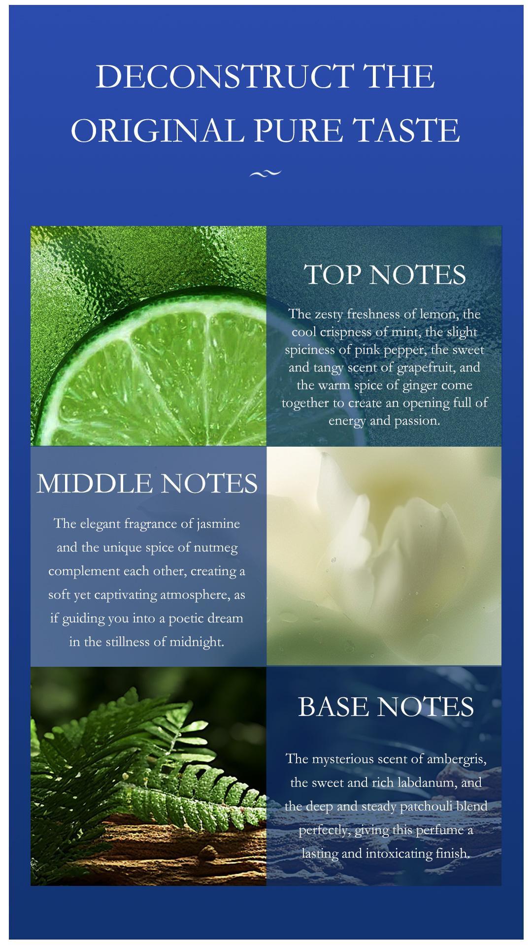 YCZ Midnight Marine Man Cologne Eau De Parfum 1.7oz 50ml Long Lasting Men's Perfume with Floral Fruity Woody Notes for Outdoor Fun - Fragrances Blue Fragrances Blue Fragrance Oud