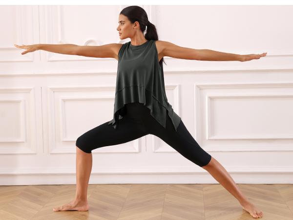 ODODOS Modal Soft Sleeveless Crop Top for Women Athletic Tee Gym Workout Cropped Yoga Tank