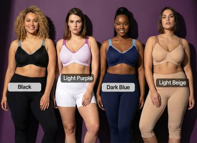 HSIA ComfyArc Hybrid Active Vibe Soft Support Non-padded Unlined Full Coverage Wide Strap Outside Underwire Sports Bra