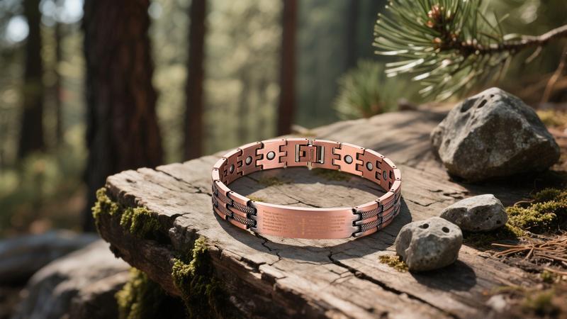 Jecanori Copper Cross Bracelet for Men - Ultra Strength Magnetic Mens Cross Jewelry Set - Adjustable Magnetic Bracelet with Sizing Tool Jewelry Box