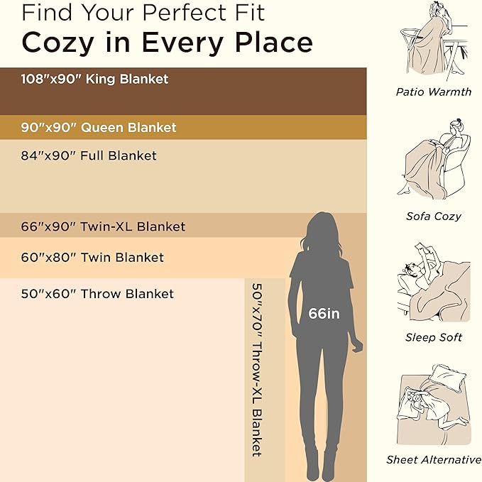 【Spring Glow Up】Bedsure Striped Sherpa Blanket Super Soft Cozy Plush Fleece Flannel Solid  Modern Lightweight Comforter