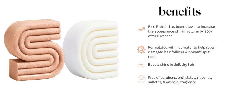 Kitsch Rice Water Shampoo & Conditioner Bar Set – Solid Hair Care Bars for Strength, Nourishment – Sulfate & Paraben-Free, Made in USA – 2pcs