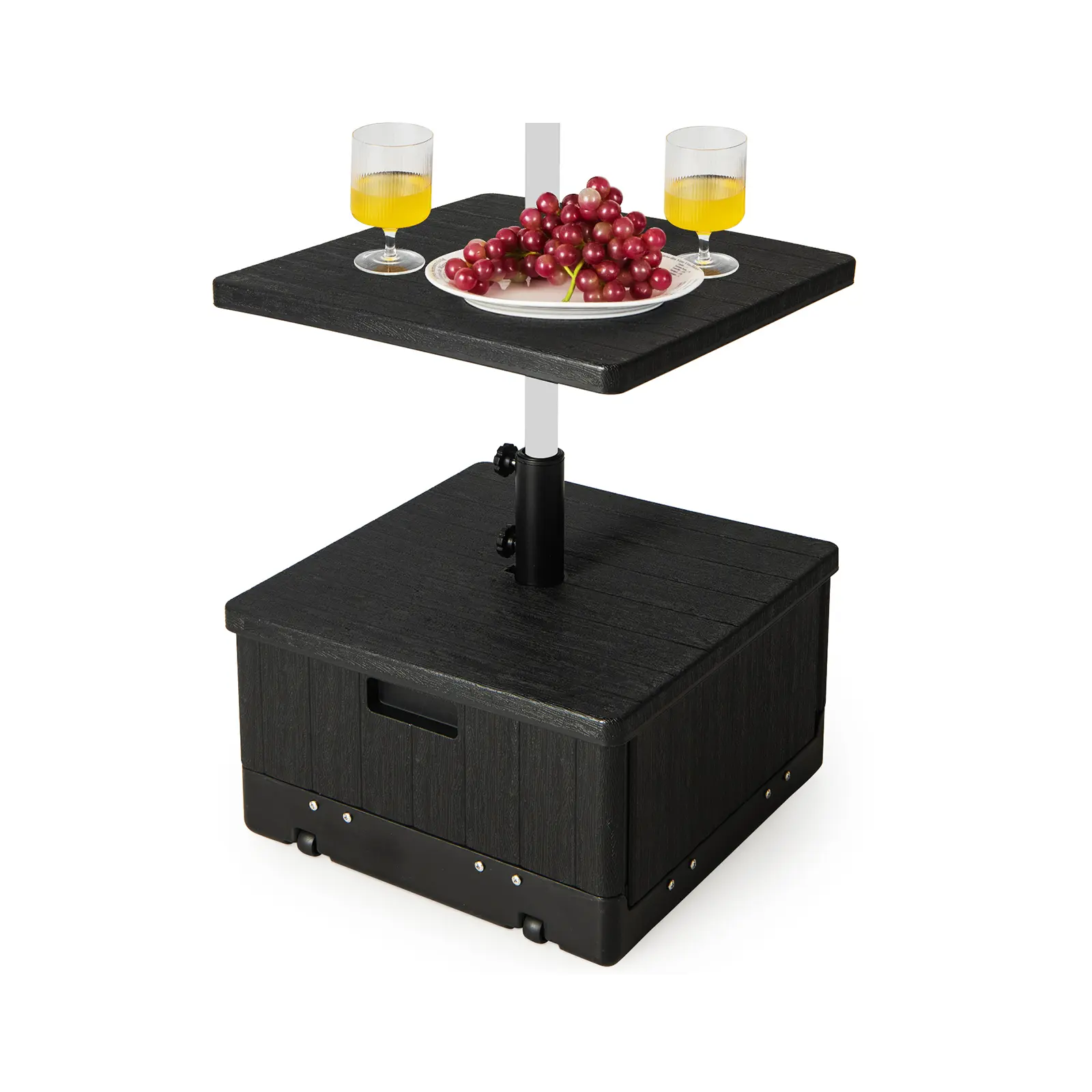 【Costway】-175 LBS Outdoor Fillable Umbrella Base with Table Tray