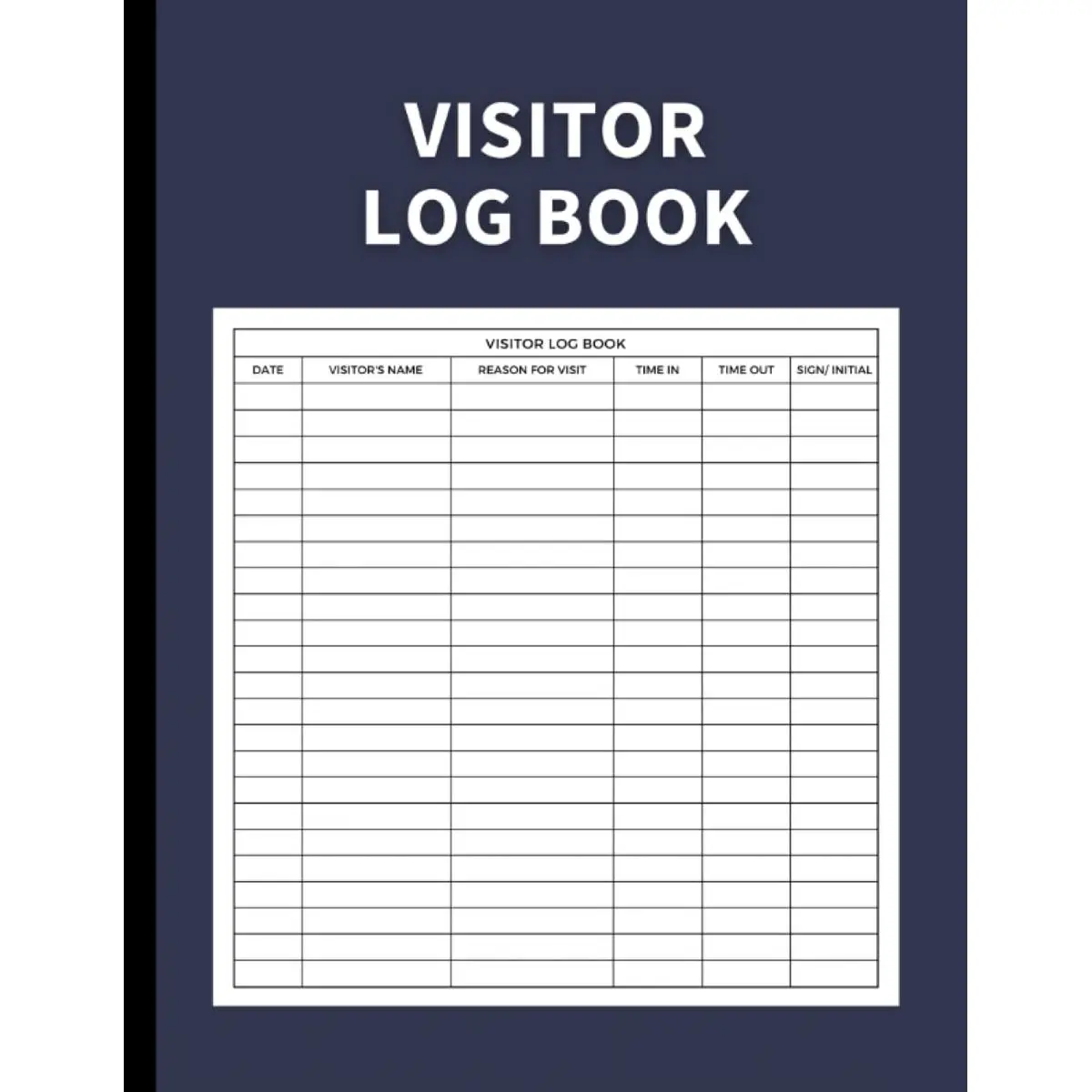 Visitor Log Book: Guest Sign In and Sign Out Register for Offices and Businesses: Tracking 3000 Entries with Ease (Midnight Blue) Paperback – April 16, 2023