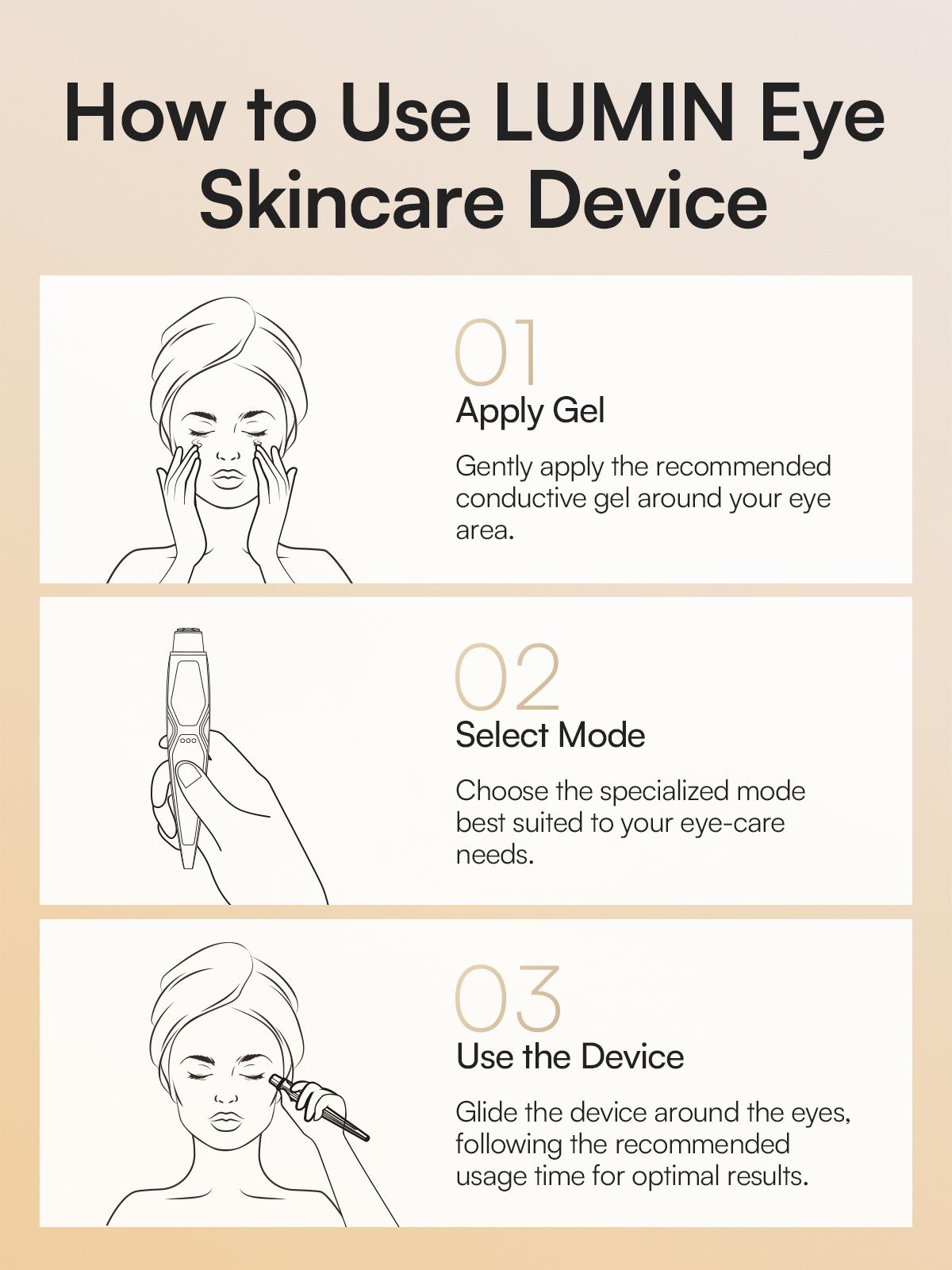 INIA LUMIN 4-in-1 Eye Skincare Wand – 3 Mins a Day for Fewer Lines in 14 Days & Less Puffiness in 21, FDA-Cleared, Spa-Level Results at a Fraction of the Price, Lift & Brighten Eyes in Just Weeks