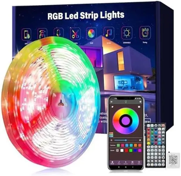 50FT LED Strip Lights for Bedroom | Music Sync Color Changing RGB Strip | Remote & App Control for Home Party Decor