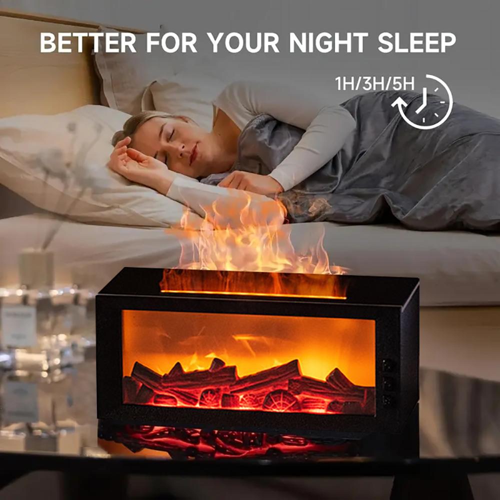 Desktop Fireplace with Atmosphere Light Portable Simulation Fireplace Heater for Bedroom Home Office Decorations Creative Home Decorative Ornaments humidifier  bedroom upside  christmas  tree