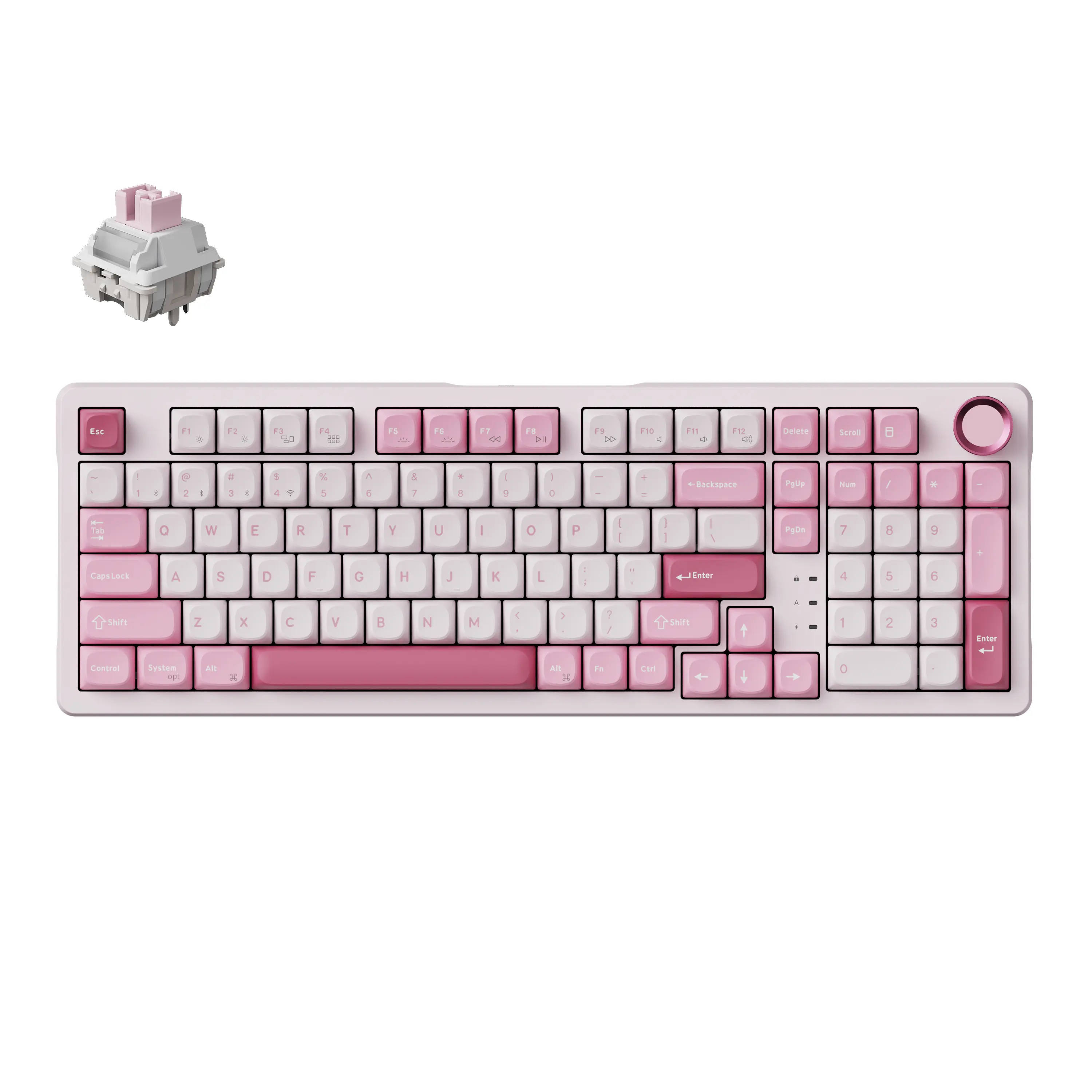 Keychron J3SE 96% Layout Wireless Custom Mechanical Keyboard - 2.4GHz/Bluetooth/Wired Triple Mode, Hot-Swappable Sakura Milk Switches, Programmable Macros via Launcher Web App, Gaming & Office Use, Customizable Gaming Keyboard, Gift Ideas For Gamers, Comp