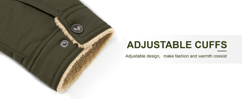 MAGCOMSEN Men's Sherpa Lined Winter Trucker Jacket Warm Multi Pocket Casual Jacket Collared Menswear Tops Cotton Fleece Long Sleeve FallFreshness Khaki Beige Jacket Outdoorfun