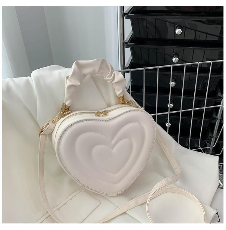 Women’s Heart-Shaped PU Leather Shoulder & Crossbody Bag – Small Designer Handbag