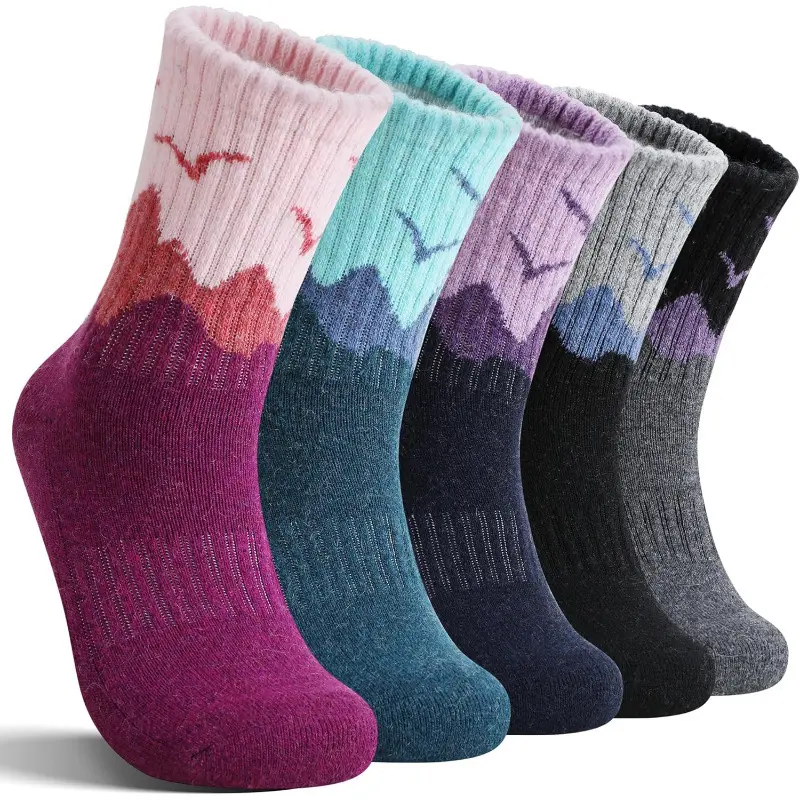 5 Pairs of Men's and Women's Hiking Socks, Sports Socks, Outdoor Socks, Comfortable and Breathable All Season Socks, Boots, Crew Mats, Work Gift Socks, Can Be Given As Gifts