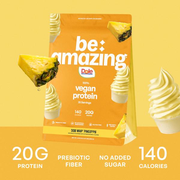 Be Amazing Vegan Protein Powder | Plant | Prebiotic Fiber | Gluten Free | Non Dairy | Low Sugar | Great Tasting | Dole Whip | Brown Sugar Oatmeal | IHOP