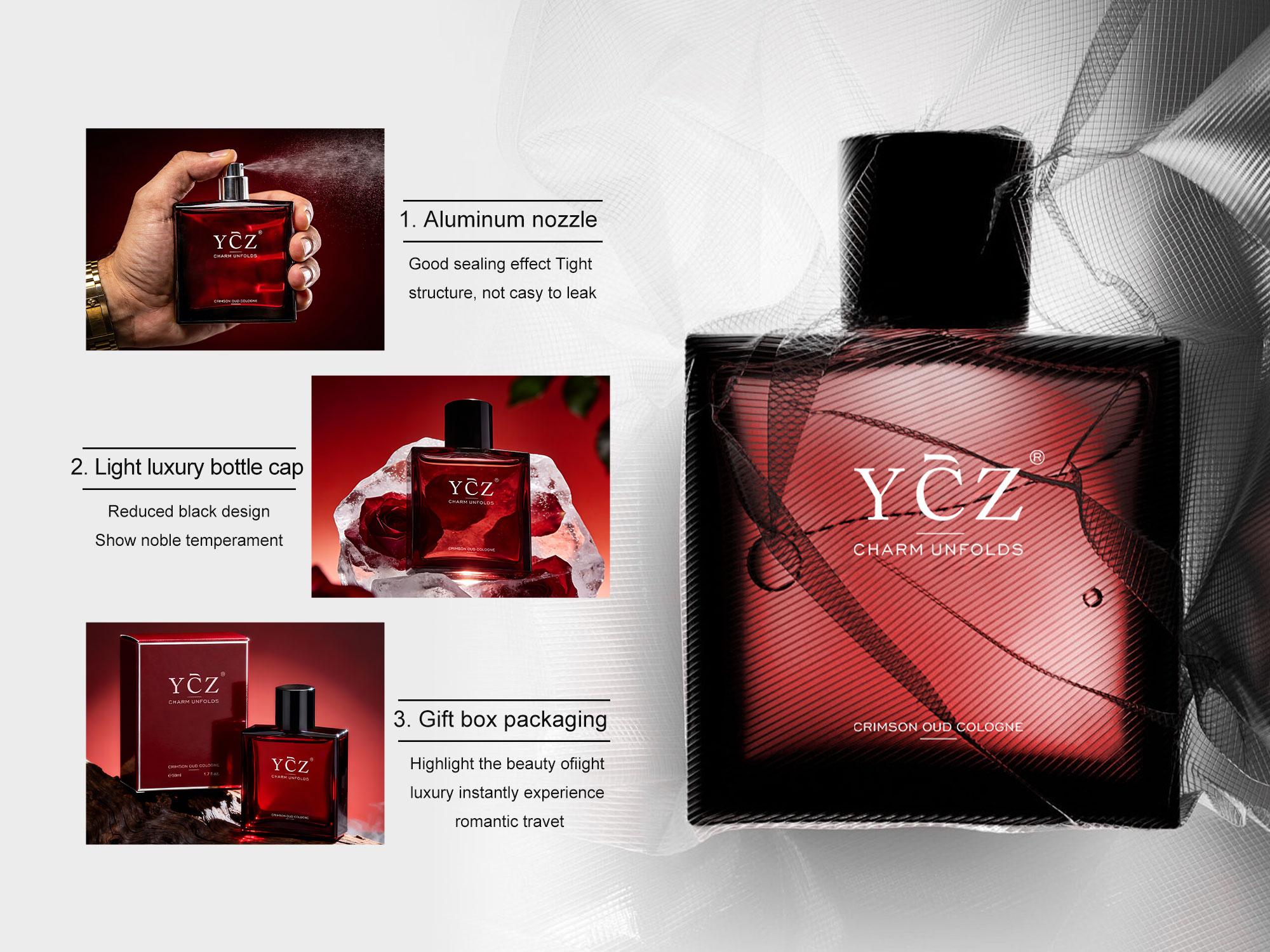 【New Arrival】YCZ Crimson Oud Cologne Eau De Parfum Unisex 50ml Ocean Fresh Scent Premium Aromatic Woody Fragrance with Bergamot Coconut Amber for Him & Her Bold Arabian Perfume Luxurious Gift