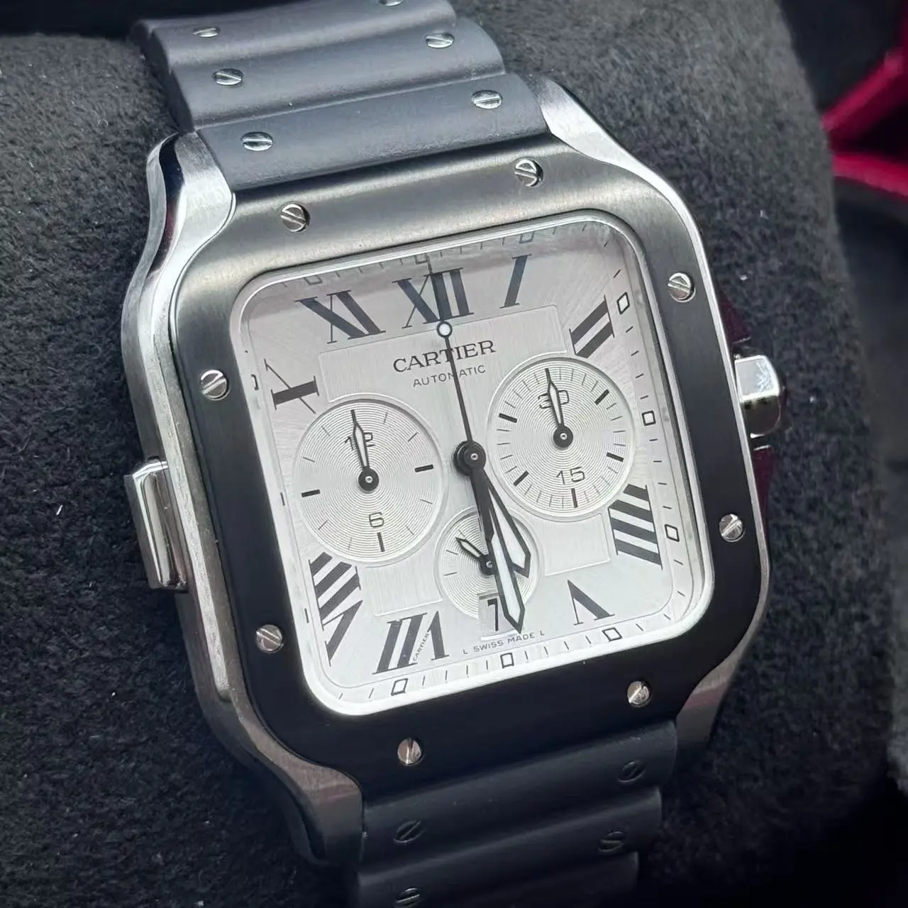 Pre-Owned Cartier WSSA0017 Stainless Steel Quartz Luxury Watch - 43.3mm, Compact Size, Elegant Design
