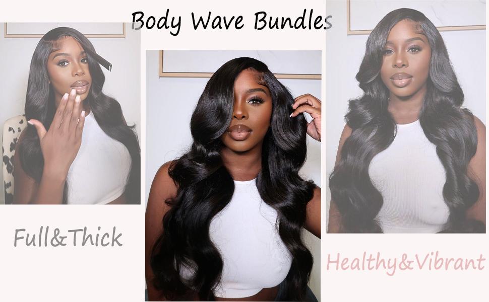 Body Wave Brazilian Virgin Hair Bundles 1 3 4 Pcs 100% Human Hair 12A Grade Remy Weave Natural Black 12-30 Inches Soft Combs Easily