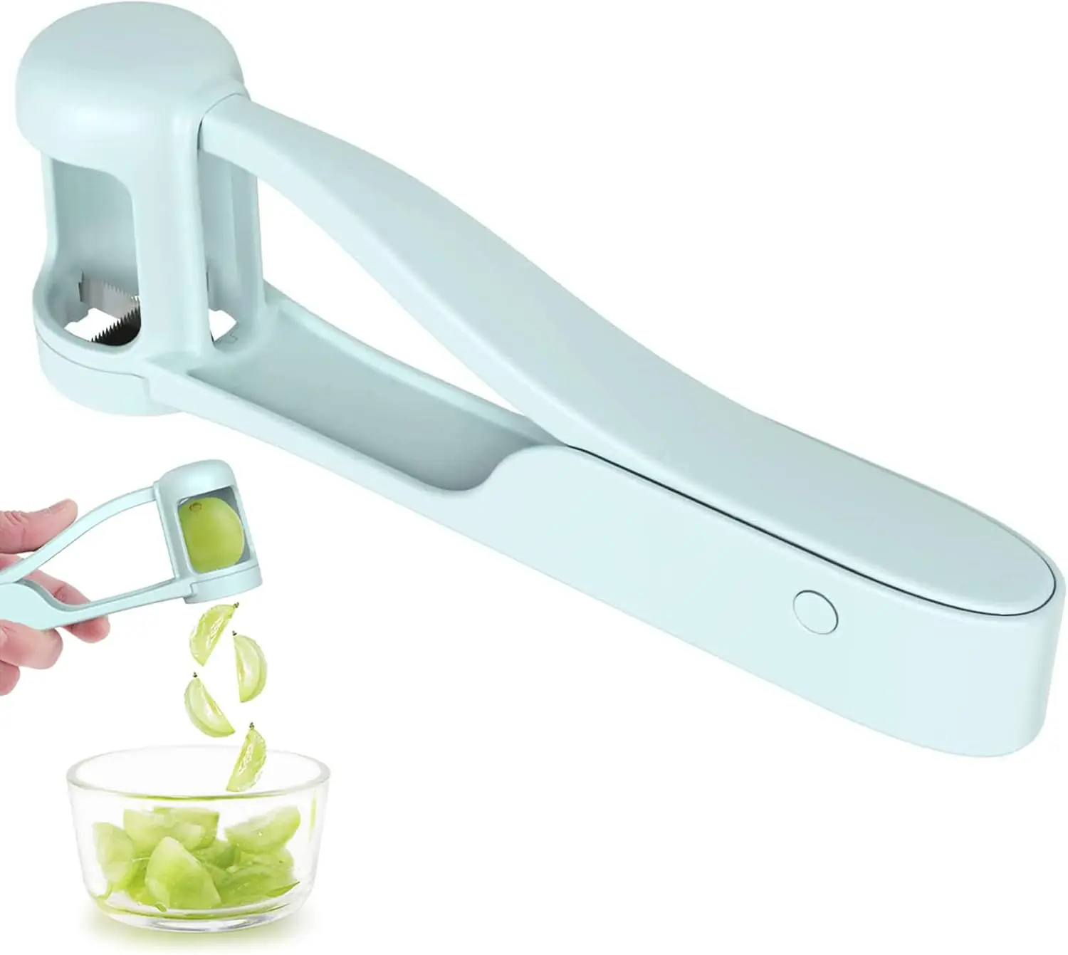 Grape Cutter Grape Slicer for Toddlers Baby,Grape Cherry Tomato Strawberry Cutter Quarter Slicer tool For Vegetable Fruit Salad Cake Decoration,Stainless Steel kitchen Gadget Fruit cutter