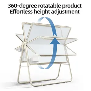 5PCS Whiteboard Easel, Magnetic White Board Dry Erase, Dry Erase Board with Stand for School, Office and Home, Silver Aluminium Frame