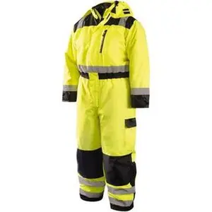OccuNomix Size 3XL Yellow ANSI/ISEA 107-2015 Type R Class 3 Cold Weather Coveralls 62" Chest, Polyester, 7 Pockets, Zipper Closure, Open Ankles LUX-WCVL-Y3X