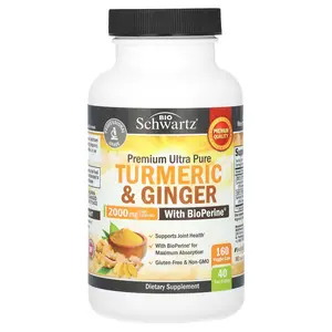 BioSchwartz Premium Ultra Pure Turmeric & Ginger With BioPerine, 2,000 mg, 160 Veggie Caps (500 mg)