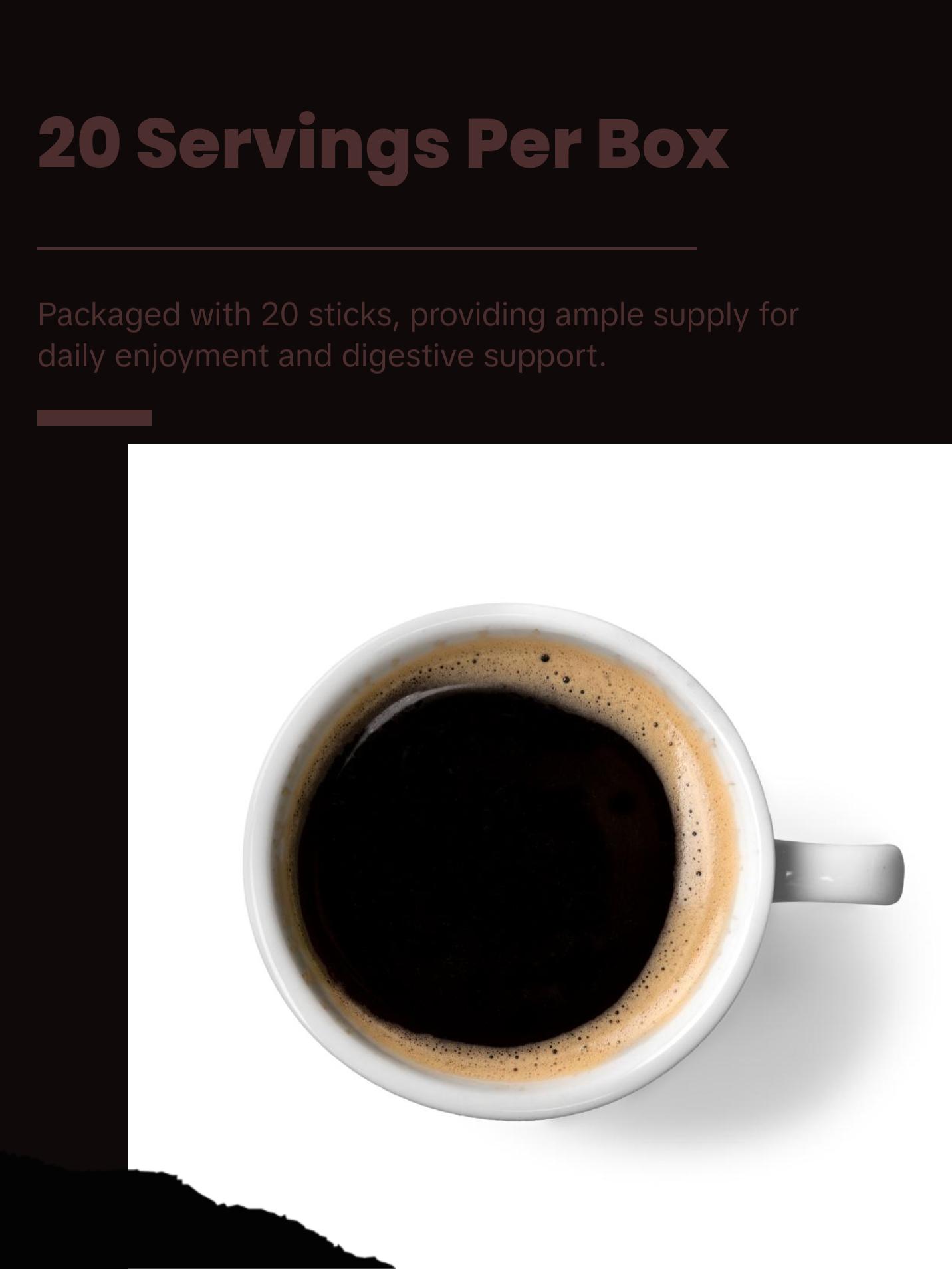 Simessia Balance Coffee - Botanical Instant Coffee Blend with Digestive Support - 10g Stick - 20 Servings Beverage